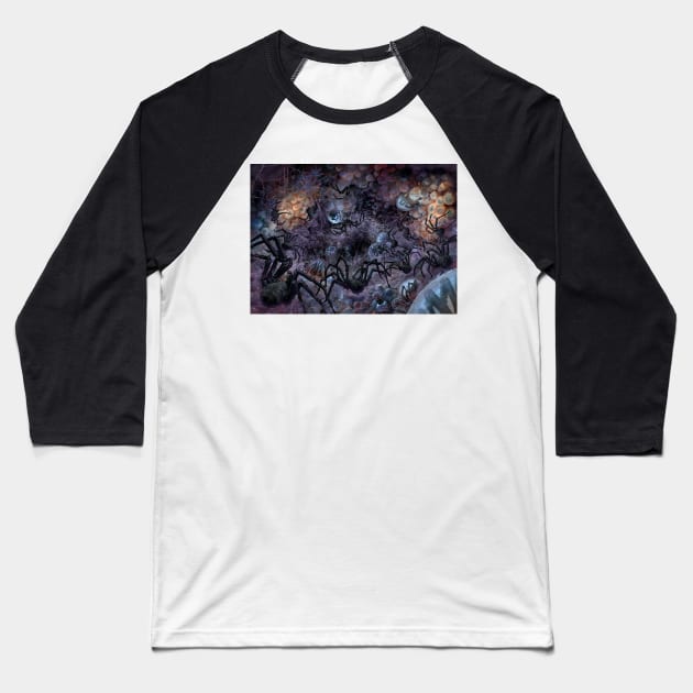 Swarm of Spiders Baseball T-Shirt by ethanharrisart